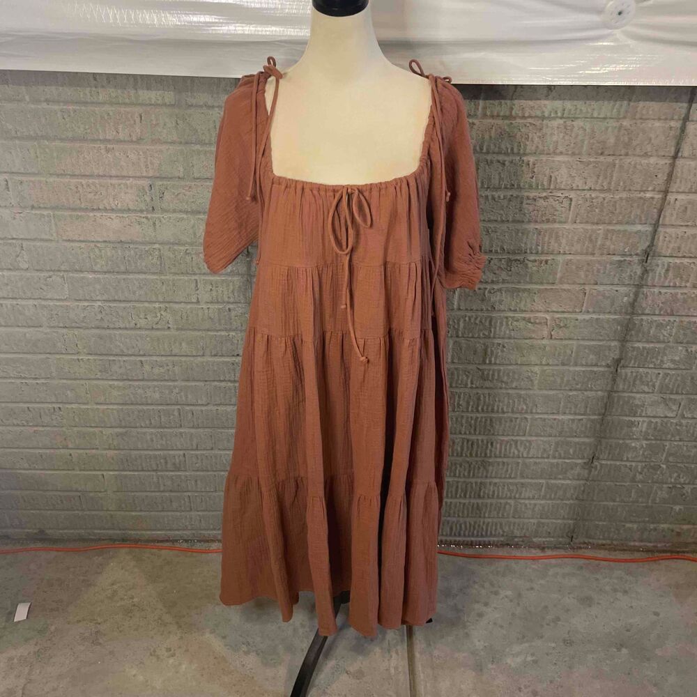 Anthropologie Terracotta Midi Dress